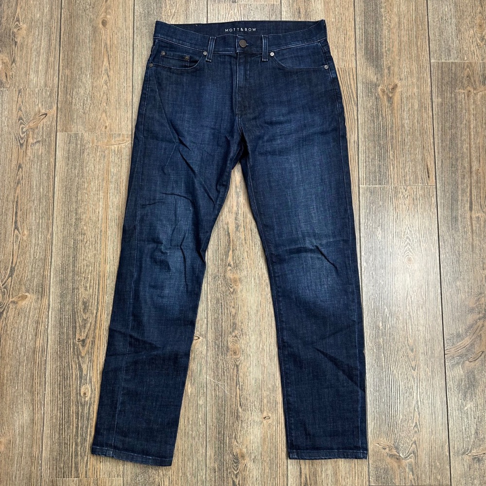 Mott & Bow Mosco Slim Fit Jeans Mens 30x30 Dark Indigo Blue Denim Stretch